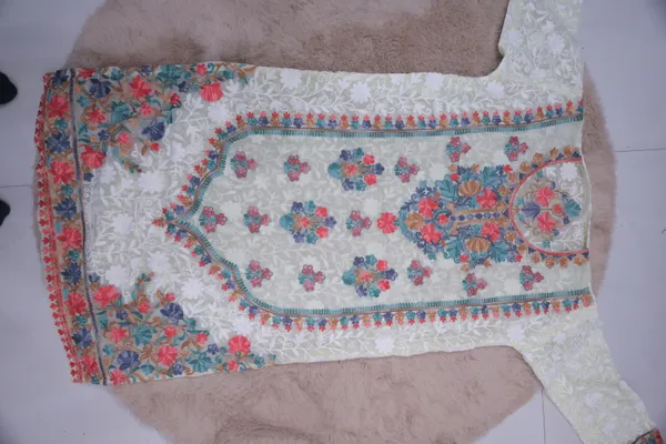 White_Georgette_Long_Kurta_For_Women