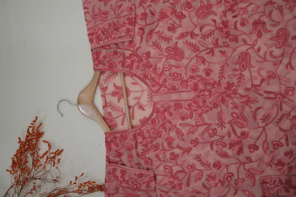 Pink_Georgette_Short_Kurta_For_Women