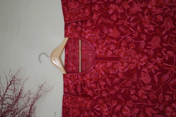 Red_Georgette_Short_Kurti_For_Women
