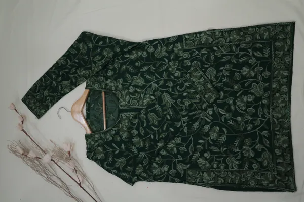 Green_Georgette_Short_Kurta_For_Women