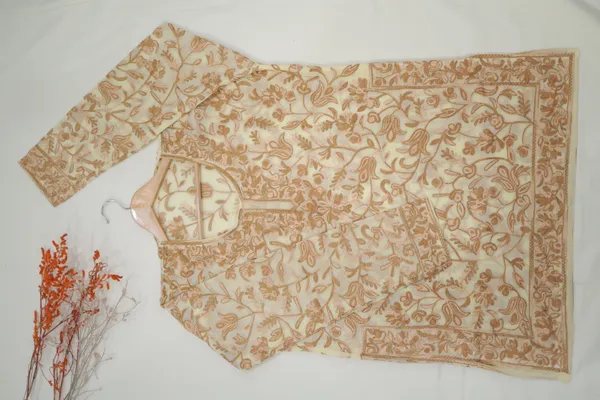 Beige_Georgette_Short_Kurta_For_Women