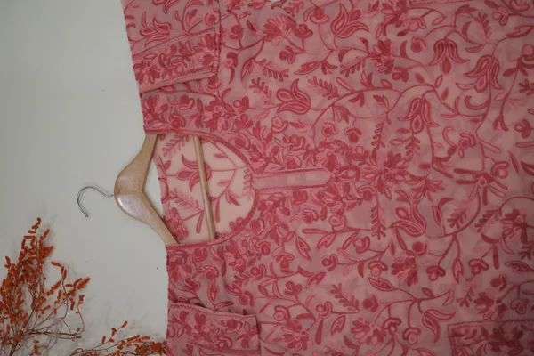 Pink_Georgette_Short_Kurta_For_Women