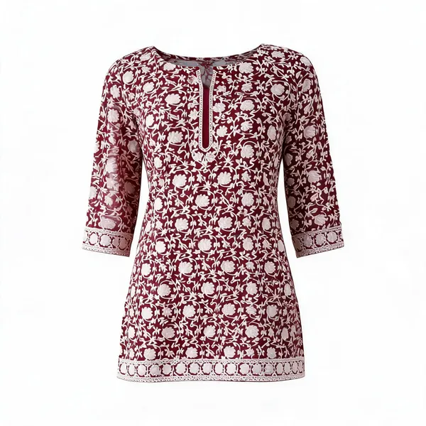 Red_Georgette_Short_Kurti_For_Women