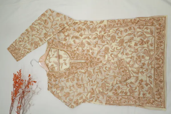 Beige_Georgette_Short_Kurta_For_Women