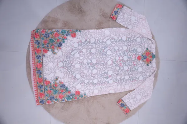 Light_Pink_Georgette_Long_Kurta_For_Women