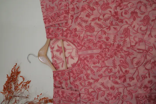 Pink_Georgette_Short_Kurta_For_Women