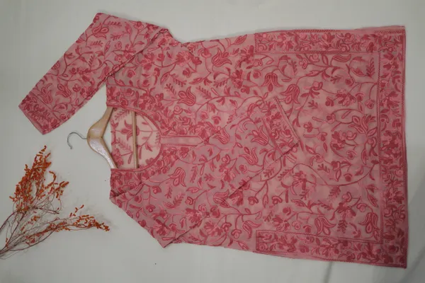 Pink_Georgette_Short_Kurta_For_Women