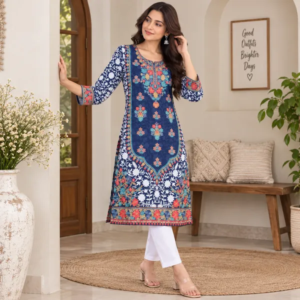 Blue_Georgette_Long_Kurta_For_Women