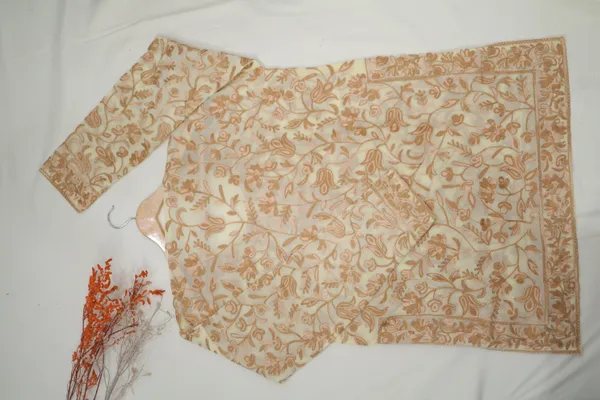 Beige_Georgette_Short_Kurta_For_Women