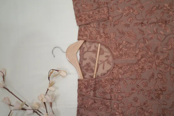 Brown_Georgette_Long_Sleeve_Kurta_For_Women
