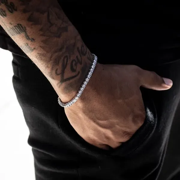 Pure_925_Silver_Tennis_Bracelet_4mm_For_Men_Women