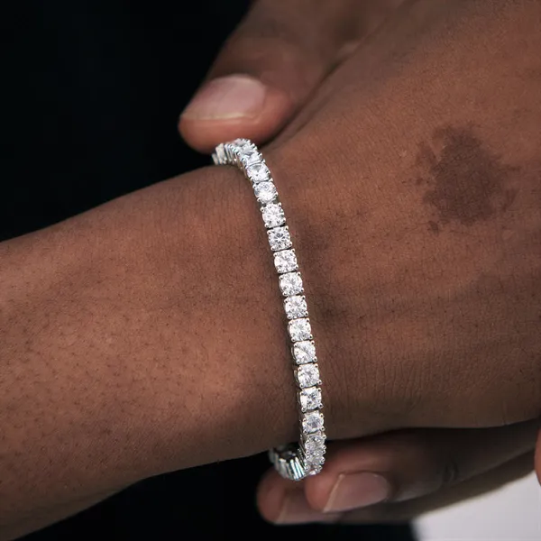 Pure_925_Silver_Tennis_Bracelet_4mm_For_Men_Women