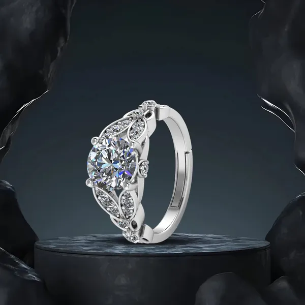 Pure_925_Silver_Solitaire_Bloom_Ring_For_Women