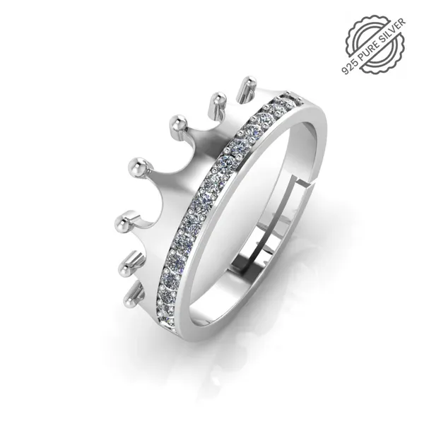 Pure_925_Silver_Crown_Ring_For_Men_Women