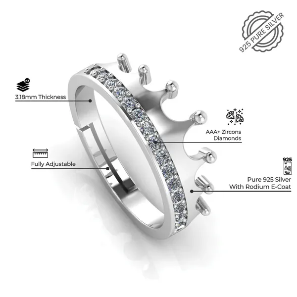 Pure_925_Silver_Crown_Ring_For_Men_Women