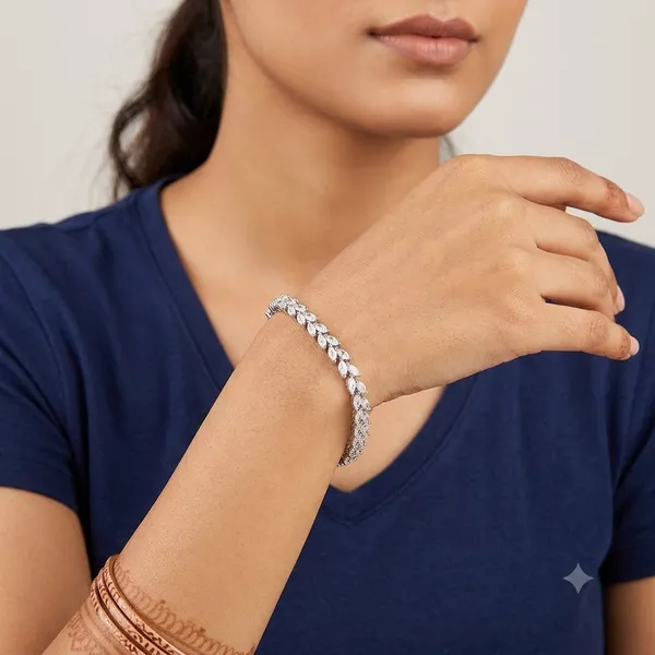 Pure_925_Silver_Marquise_Cut_Moissanite_Bracelet_For_Women