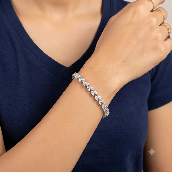 Pure_925_Silver_Marquise_Cut_Moissanite_Bracelet_For_Women