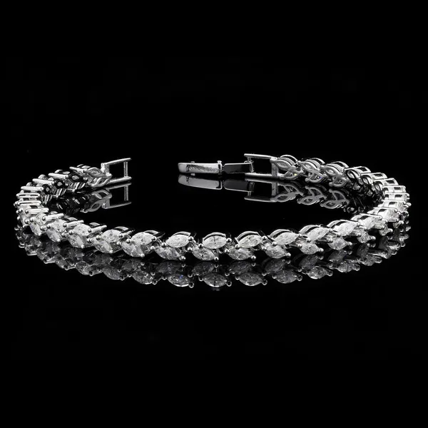 Pure_925_Silver_Marquise_Cut_Moissanite_Bracelet_For_Women