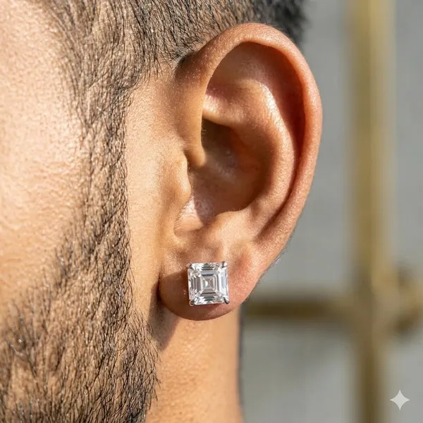 Pure_925_Silver_Asscher_Cut_Moissanite_Diamonds_Studs_For_Men_Women