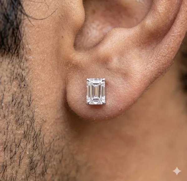Pure_925_Silver_Emerald_Cut_Moissanite_Diamond_Studs_For_Men_Women