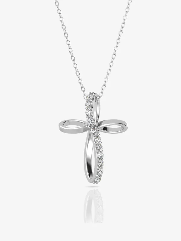 Pure_925_Silver_Infinity_Cross_Pendant_For_Women_Silver