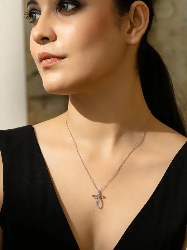 Pure_925_Silver_Infinity_Cross_Pendant_For_Women_Gold