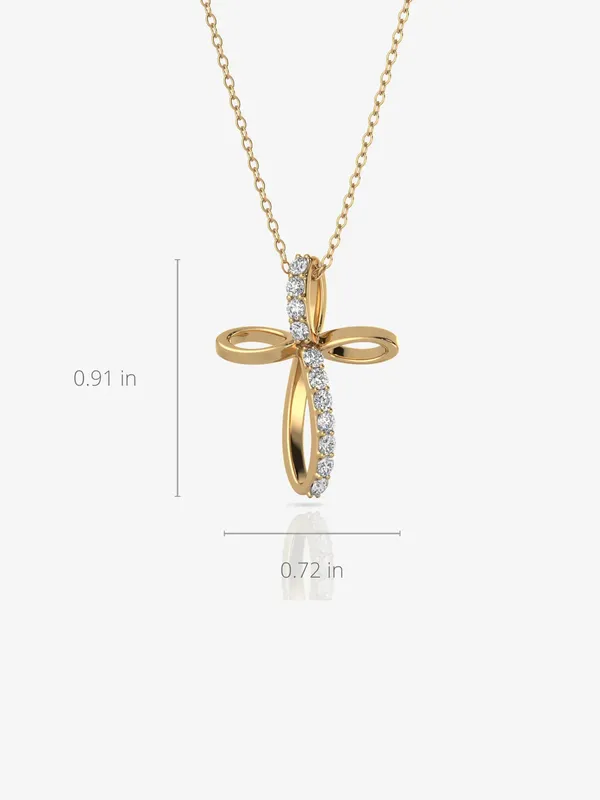 Pure_925_Silver_Infinity_Cross_Pendant_For_Women_Gold