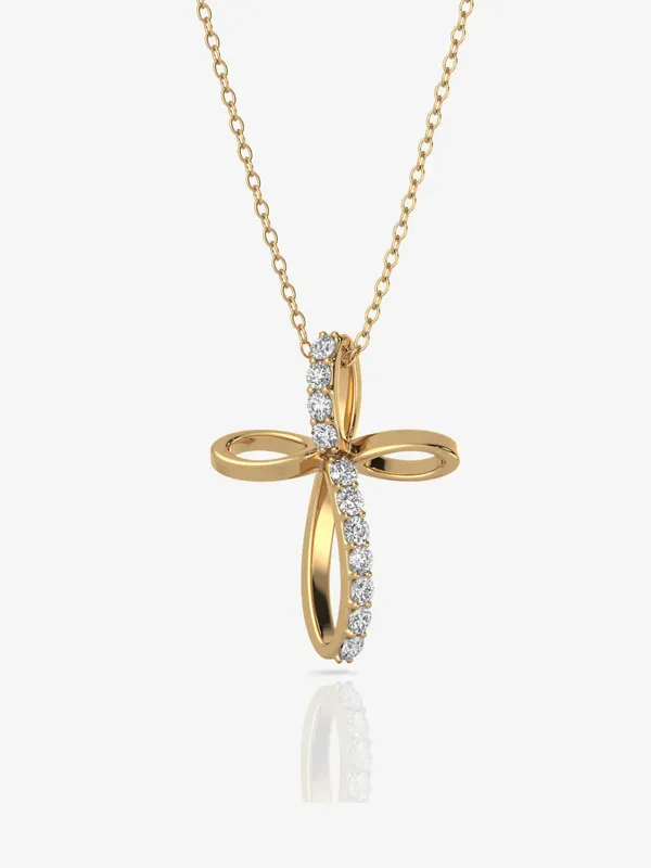 Pure_925_Silver_Infinity_Cross_Pendant_For_Women_Gold