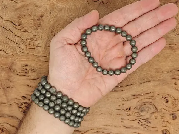 100_Natural_Pyrite_Bracelet_For_Men_Women