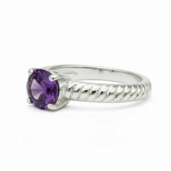 Pure_925_Silver_Ribbed_Amethyst_Ring_For_Women
