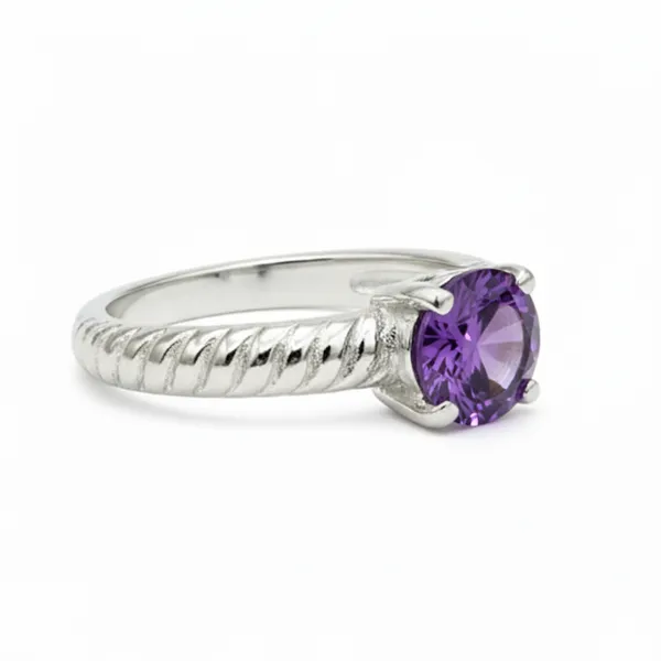 Pure_925_Silver_Ribbed_Amethyst_Ring_For_Women
