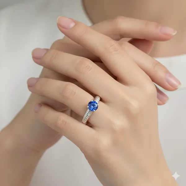 Pure_925_Silver_Ribbed_Blue_Iolite_Ring_For_Women