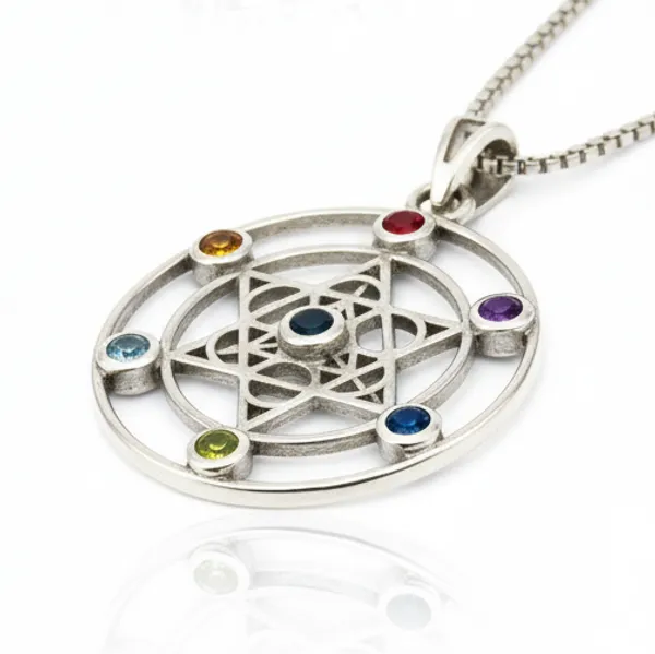 Pure_925_Silver_Chakra_Of_Life_Pendant_For_Men_Women