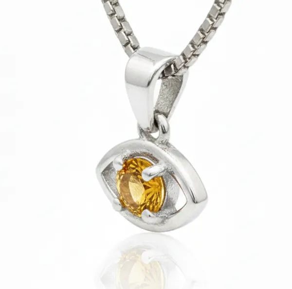 Pure_925_Silver_Evil_Eye_Citrine_Pendant_For_Men_Women