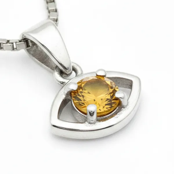 Pure_925_Silver_Evil_Eye_Citrine_Pendant_For_Men_Women