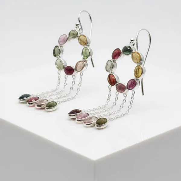Pure_925_Silver_Multi_Stone_Danglers_Earrings_For_Women