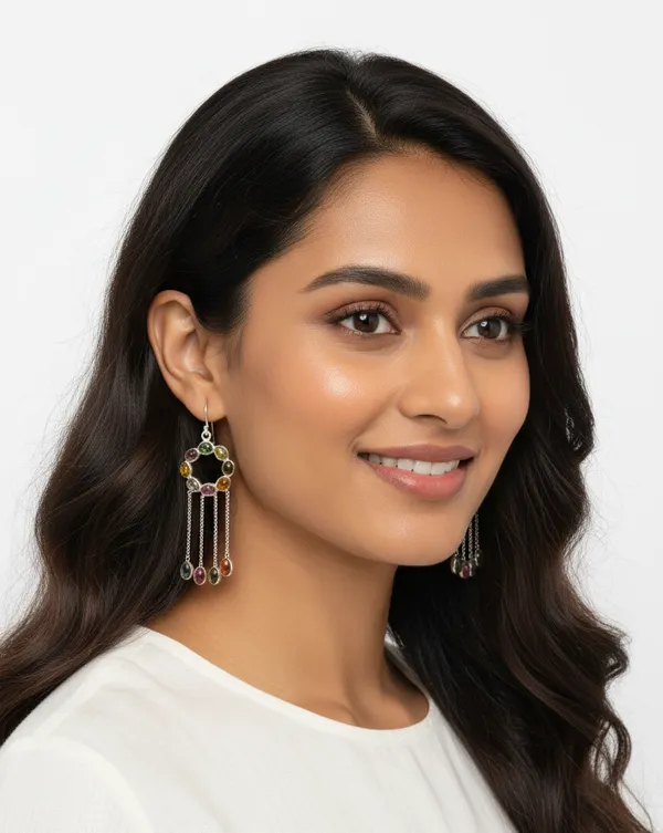 Pure_925_Silver_Multi_Stone_Danglers_Earrings_For_Women