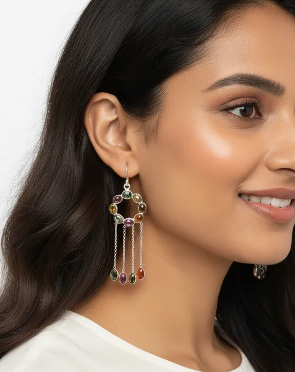Pure_925_Silver_Multi_Stone_Danglers_Earrings_For_Women