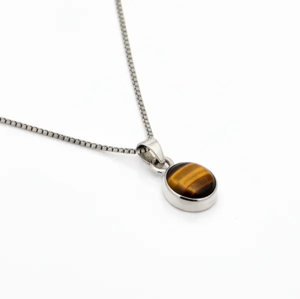 Pure_925_Silver_Tiger_Eye_Pendant_For_Men_Women
