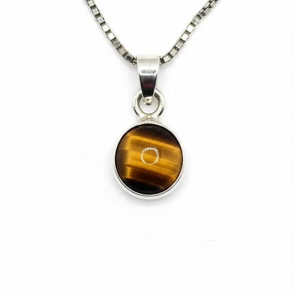 Pure_925_Silver_Tiger_Eye_Pendant_For_Men_Women