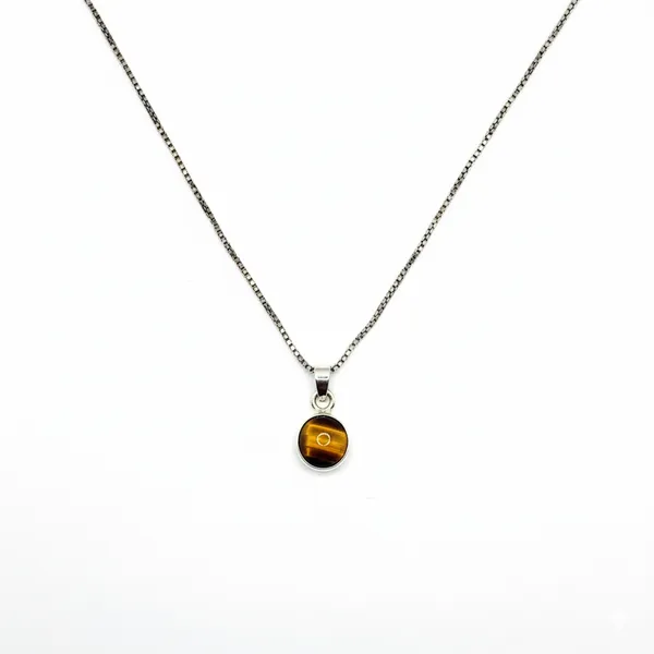 Pure_925_Silver_Tiger_Eye_Pendant_For_Men_Women
