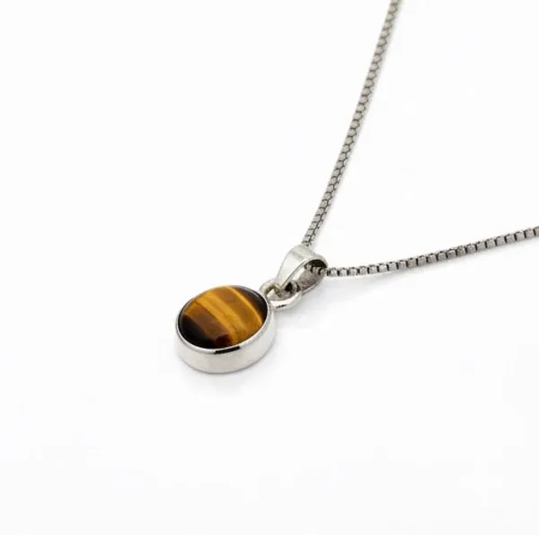Pure_925_Silver_Tiger_Eye_Pendant_For_Men_Women