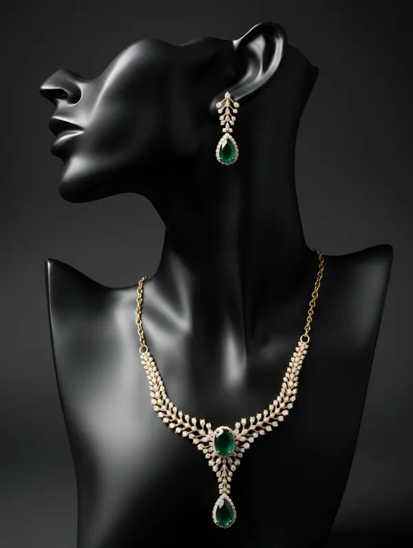 Pure_925_Silver_Wedding_Necklace_Set_For_Women