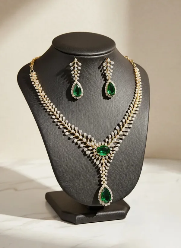 Pure_925_Silver_Wedding_Necklace_Set_For_Women