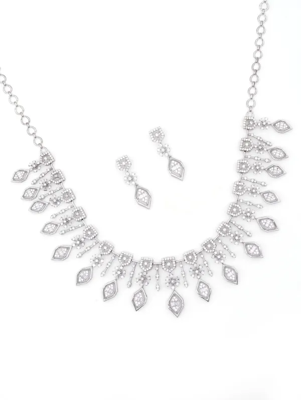 Pure_925_Silver_Bridal_Necklace_Set_For_Women