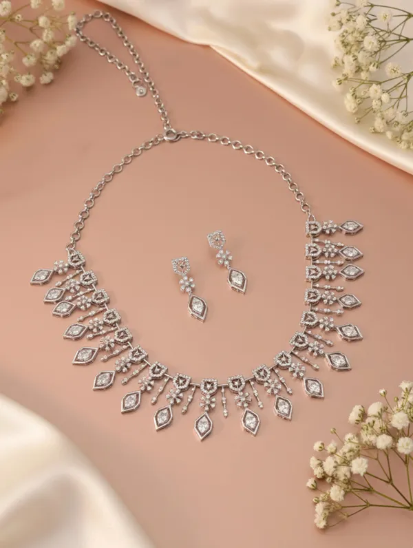Pure_925_Silver_Bridal_Necklace_Set_For_Women