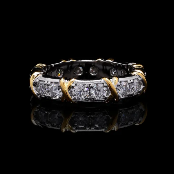 Pure_925_Silver_Golden_Embrace_Moissanite_Diamond_Eternity_Band_Ring_For_Women