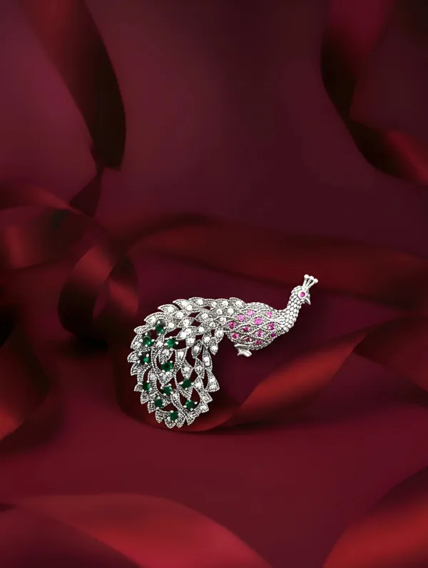 Pure_925_Silver_Majestic_Peacock_Brooch