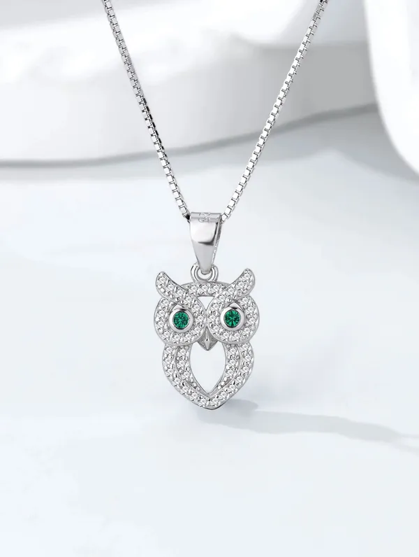 Pure_925_Silver_Owl_Pendant_Set_For_Women