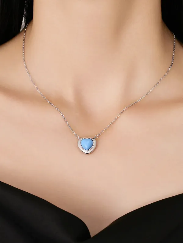 Pure_925_Silver_Blue_Whisper_Heart_Pendant_For_Women